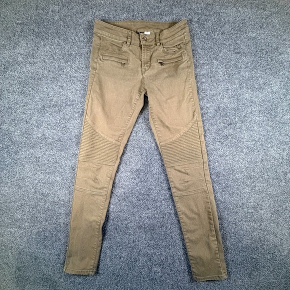 Divided Denim - Divided Skinny‎ Jeans Womens 6 Brown Stretch Smocked All Day Comfort Casual